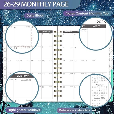 2026-2029 Monthly Planner - Monthly Planner 2026-2029 from July 2026 - June 2029, 3 Year Planner with Tabs and Pocket, 8.5" x 6.4" in Kuwait
