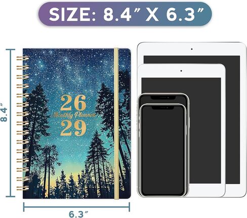 2026-2029 Monthly Planner - Monthly Planner 2026-2029 from July 2026 - June 2029, 3 Year Planner with Tabs and Pocket, 8.5" x 6.4" in Kuwait