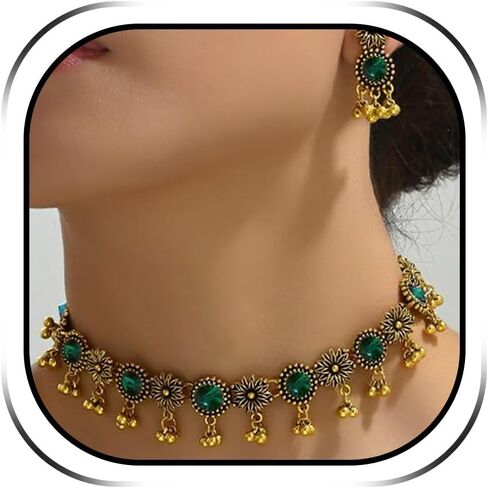 مجموعات المجوهرات الهندية للنساء مجموعة مجوهرات ذهبية لذيذة مجموعة قلادة هندية عتيقة قلادة قلادة هندية مجوهرات هندية لحفلات الزفاف in Kuwait