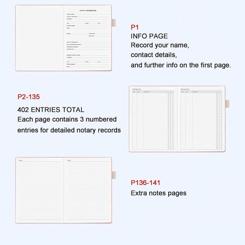 Sysflmygs Notary Journal - Official Notary Public Record Book with Numbered Pages - Notary Journal Log Book for Notarial Acts & Records – Notary Supplies - 402 Entries, Hardcover, 7"x10", Black in Saudi Arabia