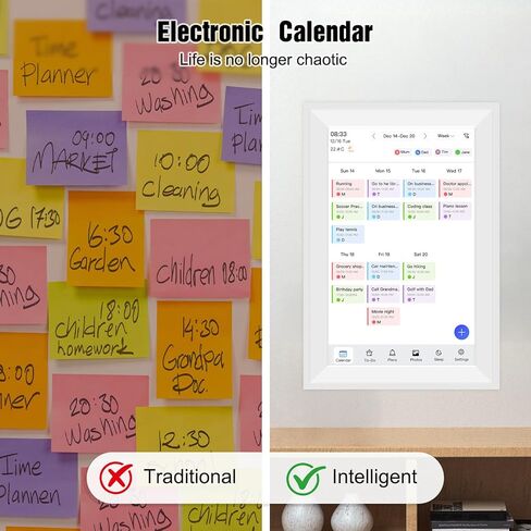 15.6" Smart Digital Calendar Wall Planner Interactive Display for Family Schedules Chore Charts with Task Rewards Meal Plans 64GB 1920x1080P IPS Touchscreen Desk Calendar Digital Picture Frame Gifts for Mom Dad in Saudi Arabia
