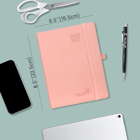 POPRUN Planner 2026-2027, 6.5" x 8.5", Academic Planner 2026-2027 Weekly and Monthly (July 26-June 27) Hourly Appointment Book with Inner Pockets, Leather Soft Cover, 100GSM - Purple in Saudi Arabia