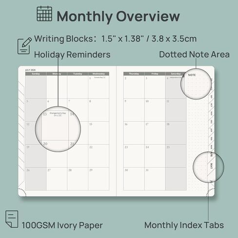 POPRUN Planner 2026-2027, 6.5" x 8.5", Academic Planner 2026-2027 Weekly and Monthly (July 26-June 27) Hourly Appointment Book with Inner Pockets, Leather Soft Cover, 100GSM - Purple in Saudi Arabia