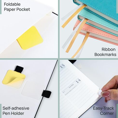POPRUN Planner 2026-2027, 6.5" x 8.5", Academic Planner 2026-2027 Weekly and Monthly (July 26-June 27) Hourly Appointment Book with Inner Pockets, Leather Soft Cover, 100GSM - Purple in Saudi Arabia