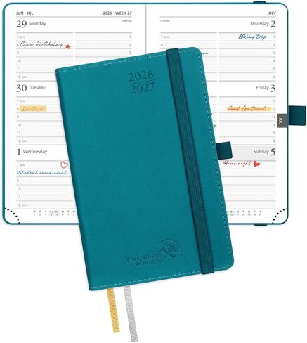 POPRUN Planner 2026-2027, 6.5" x 8.5", Academic Planner 2026-2027 Weekly and Monthly (July 26-June 27) Hourly Appointment Book with Inner Pockets, Leather Soft Cover, 100GSM - Purple in Saudi Arabia