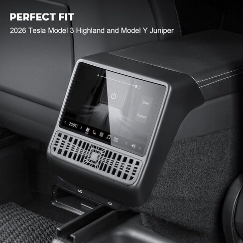 غطاء فتحات تهوية المقعد الخلفي لطراز Tesla Y 2024 وحدة التحكم المركزية للمقعد الخلفي فتحة تهوية الهواء متوافقة مع ملحقات Tesla Model 3 2017-2023 وModel Y 2020-2024 in Kuwait