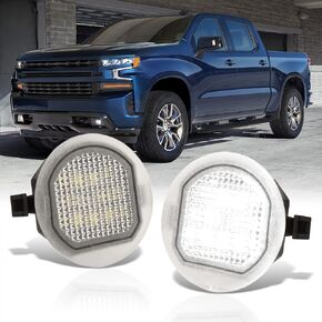 موزعي AJP أبيض SMD LED أسفل المرآة الجانبية مصابيح البركة زوج متوافق/استبدال لسيلفرادو سييرا سوبربان تاهو يوكون XL 2015 2016 2017 2018 2019 2020 2021 15 16 17 18 19 20 21 in Kuwait