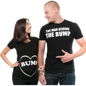 Silk Road Tees Couple Maternity T-Shirts Bump Dad and Mom Maternity Shirts New Baby Announcement Pregnancy T-Shirt in Kuwait