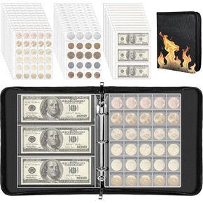 حامل كتب مجموعة العملات المعدنية لهواة الجمع، ألبوم مجموعة العملات المعدنية 400 جيب و36 منظم عملات ورقية حافظة تخزين عملات معدنية متعددة الأحجام للعملات المعدنية والعملات والبنسات والطوابع والشارات in Kuwait