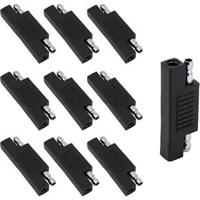 10pcs SAE Polarity Reverse Adapter, PVC Housing & Copper Core Quick Disconnect Connector for Solar Panel Battery Charger & Maintainer Universally for 12V/24V DC Systems (Black) in Kuwait