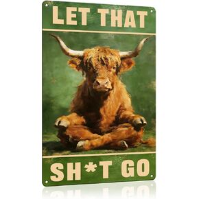 Highland Cow Bathroom Decor Funny Bathroom Wall Art Metal Sign Pictures for Cow Lovers Western Home Decorations Accessories Farmhouse Restroom Poster Unique Country Art 8x12inches in Kuwait