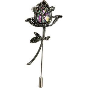 Red Rose Flowers Brooches Pins Rhinestone Brooch Cubic Zirconia Classic for Party Dance Wedding Banquet for Elegant Women Beautiful Girls Lapel Pins Dress Suit Bouquet Ceremony Accessories Jewelry in Kuwait