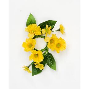 1.25" Inner Diameter Taper Spring Yellow Daisy Candle Ring, Set of 2 in Kuwait