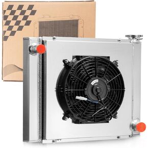 3 Row Universal 22'' Wide Radiator Replacement for Chevy GM SBC BBC Cooling Aluminum Radiators with Electric Cooling Fan Crossflow 22''X19'' in Kuwait