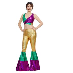 miccostumes Women Mardi Gras Costume Fullset Top Pants Party in Kuwait