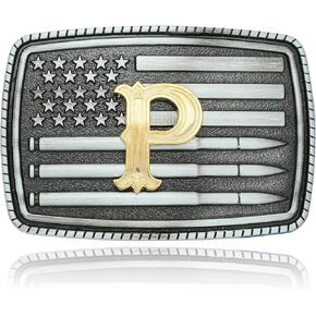 Belt Buckles Initial Letters Men Western - Silver Bullet Flag | Cowboy Cowgirl Belt Buckle Gifts for Mens Women in Kuwait