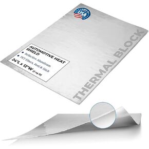Second Skin Thermal Block Automotive Heat Shield - 1 Sheet 12" x 24" | Peel & Stick Reflective Radiant Heat Barrier with Aluminum & PET Fibers for Firewall, Under Hood & Exhaust Areas | Made in USA in Kuwait