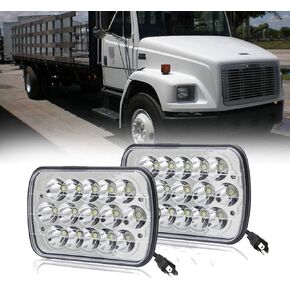 زوج مشرق معتمد من DOT 7x6 LED المصباح الأمامي عالي منخفض الشعاع مناسب لـ Freightliner FL 50 60 70 80 112 in Kuwait