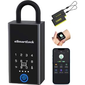 صندوق قفل Anweller للمفاتيح مع رمز، مخفي مفتاح بلوتوث ذكي RFID لبصمة الإصبع، صندوق قفل مركب مقاوم للماء في الهواء الطلق للسمسار والمضيفين والتخزين الآمن للمفاتيح، إخفاء المفتاح، تعليق الباب والتركيب على الحائط in Kuwait
