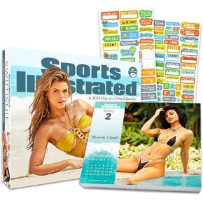 Sports Illustrated Beach Models Calendar 2026 - Deluxe Day to Day Box Calendar Bundle with 100+ Reminder Stickers | Pinup Gifts, Office Supplies in Kuwait
