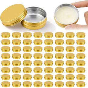 65 قطعة من علب الصفيح المصنوعة من الألومنيوم بوزن 1 أونصة مع أغطية، وحاويات مستحضرات التجميل بحجم مناسب للسفر وقابلة لإعادة الملء، وحاويات بلسم الشفاه، وعلب صغيرة مع أغطية للمرهم، وألواح اللوشن، ومرطب اللحية، والشموع in Kuwait