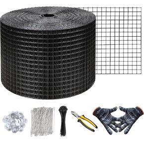 KASTLITE Solar Panel Bird Guard Mesh Kit - 6in x 100ft PVC Coated Galvanized Wire Screen, 100 Stainless Clips, Pliers & Gloves - No Drill Critter Shield, Rodent Barrier Fence for Under Panels, Black in Kuwait