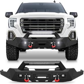 GMC Sierra 1500 Front Bumper for 2019-2022 GMC Sierra 1500 1500 Pickup, Includes Winch Plate, LED Lights and D-rings (2019 Not Fit Limited and 2022 Only Fit Limited) in Kuwait