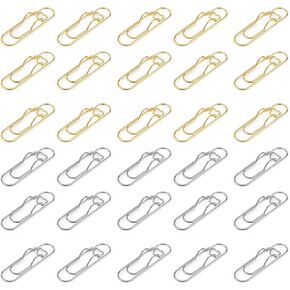 30 قطعة من مشابك الأقلام المعدنية لأجهزة الكمبيوتر المحمولة، مقاس 7 × 1.9 سم / 2.76 × 0.75 بوصة، حاملات أقلام ورقية للكتب والمجلات والمخططين واللوازم المكتبية والمدرسية (ذهبي، فضي) in Kuwait