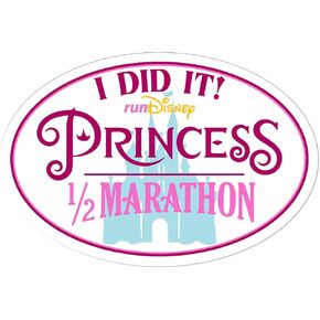 RunDisney Princess Weekend Half Marathon 13.1 Miles with Castle Removable Bumper Sticker Window Decal or Car Magnet with Custom Year Option (Decal-NoYear) in Saudi Arabia