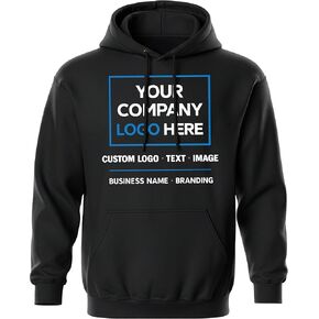 Custom Hoodie for Men Women Kids, Personalized Hoodie with Your Logo, Custom Hooded Sweatshirt Front, Back & Sleeves Workwear in Kuwait