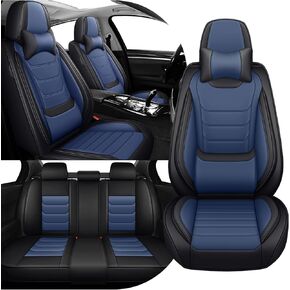 مجموعة غطاء مقعد السيارة الكاملة لأغطية مقاعد هوندا فيت 2007-2020، أغطية مقاعد جلدية نابا مقاومة للماء للسيارات، متوافقة مع الوسائد الهوائية، أغطية مقاعد السيارات العالمية (5 مقاعد قياسية / أسود) in Kuwait