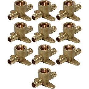 10 Pieces 1/2" Pex x 1/2" Pex x 1/2" Female Tee, Brass, Crimp Pex B Fittings in Kuwait