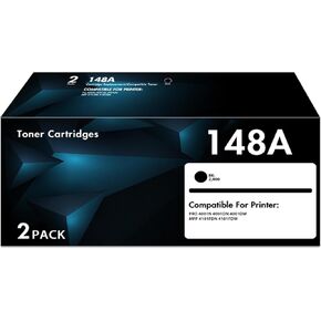 خراطيش حبر 148A W1480A سوداء مكونة من عبوتين (مع شريحة) بديلة متوافقة لطابعة HP 148A 148X W1480X تعمل لطابعة LaserJet Pro 4001dw 4001dn 4001n MFP 4101fdw 4101fdn in Kuwait