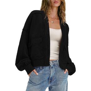 SENSERISE Womens Open Front Sweatshirt Cardigan Oversized Cardigan Casual Long Sleeve Fall Outfits Jacket with Pockets in Kuwait