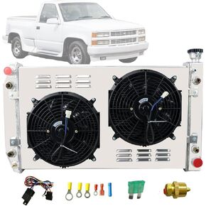 3 Row Radiator Compatible with 1988-1995 Chevy GMC C1500 C2500 K1500 K2500 5.0L 5.7L 350 305 V8 Silverado Cheyenne Truck (3-Row Radiator Fans Shroud Set) in Kuwait
