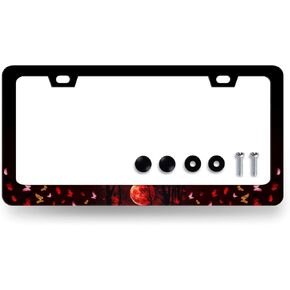 Hawaii Palm Trees License Plate Frame Colorful Beach License Plate Holder Universal Stainless Steel Auto Parts with 2 Holes and Screws 12.2" x 6.2" for Men Women Cars Decoration in Kuwait