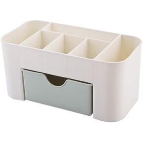 6 Compartments Cosmetics Makeup Organizer Cosmetic Storage Box with Drawer Multifunctional Makeup Desk Organizer for Home Bathroom(Green) in Kuwait