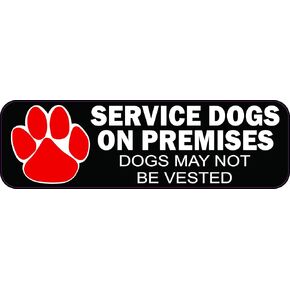 StickerTalk Service Dogs on Premises Vinyl Sticker, 10 inches by 3 inches in Kuwait