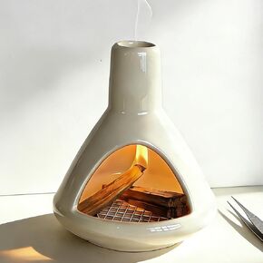 Ceramic Palo Santo Holder - Chiminea Incense Burner for Meditation & Energy Cleansing, Palo Santo Burner for Palo Santo and Sticks, Sage Holder for Yoga Meditation Room Decor, Unique Meditation Gift in Kuwait