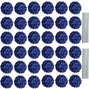 35 قطعة من زهور الكوبية الاصطناعية من AVIVIHO باللون الأزرق الداكن مع سيقان، باقة زهور الكوبية الحريرية الواقعية زهور وهمية لديكور الزفاف، قطع مركزية للطاولة، حمام الطفل، القوس، ديكور حفلات المنزل والمكتب in Kuwait