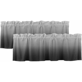 Teamery 2 حزمة الستائر الستارة لنوافذ المطبخ مجردة أومبير رمادي وأسود قضيب جيب الستار هندسية الفن صغير نافذة العلاج توبر لغرفة النوم غرفة المعيشة الحمام، 54x18in in Kuwait