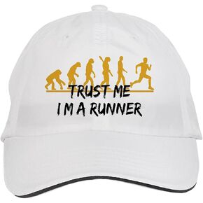 Makoroni - Trust ME I’M A Runner Run Runner Hat Adjustable Cap, DesC82 White in Kuwait