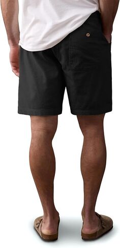 Comdecevis Linen Shorts for Men Casual Cotton 7 Inch Inseam Elastic Waist Drawstring Short Beach Shorts for Men Black L in Kuwait