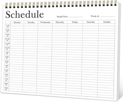 مخطط جدول أسبوعي - 8.5 بوصة × 11 بوصة مخطط أسبوعي غير مؤرخ (مخطط جدول) للمنزل والعمل والمدرسة والمشروعات، 52 أسبوع، أسود in Kuwait