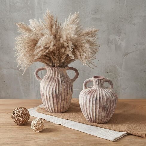 Ceramic Vases Set of 2, Flower Vase Bud Vases Small Vase for Pampas Grass Home Decor Modern Boho Living Room Bathroom Office Coffee Desk Fireplace Centerpieces Gift for Mother, Wife in Saudi Arabia