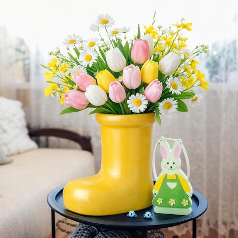عيد الفصح الربيع السيراميك التمهيد المطر مزهرية مع البابونج الخزامى وباقات زهرة الأوركيد لديكور الجدول المركزية لعيد الفصح الربيع مكتب المنزل مزرعة ديكور الجدول المركزية in Saudi Arabia