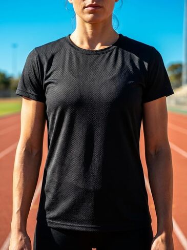 Women Lightweight Athletic T Shirt Short Sleeve Crew Neck Workout Top Solid Color Training Tee in Saudi Arabia
