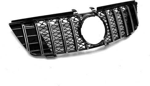 Front Bumper Upper Grill Grille Fit For 2005 2006 2007 2008 Mercedes M-Class ML350/ ML500/ ML550/ W164 Chrome AMG GT Style Replacement Parts Grid Accessories (Silver & Black) in Kuwait