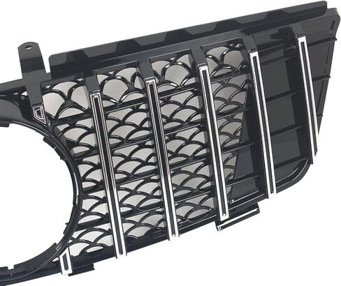 Front Bumper Upper Grill Grille Fit For 2005 2006 2007 2008 Mercedes M-Class ML350/ ML500/ ML550/ W164 Chrome AMG GT Style Replacement Parts Grid Accessories (Silver & Black) in Kuwait