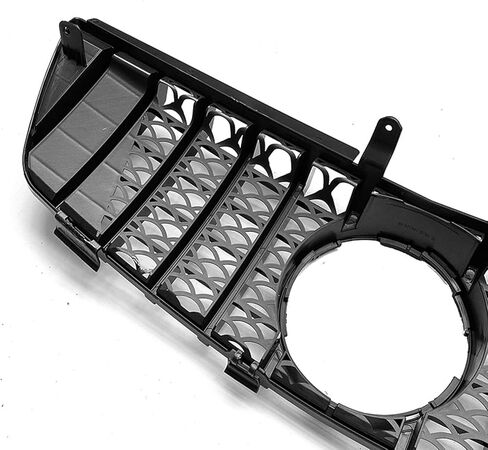Front Bumper Upper Grill Grille Fit For 2005 2006 2007 2008 Mercedes M-Class ML350/ ML500/ ML550/ W164 Chrome AMG GT Style Replacement Parts Grid Accessories (Silver & Black) in Kuwait